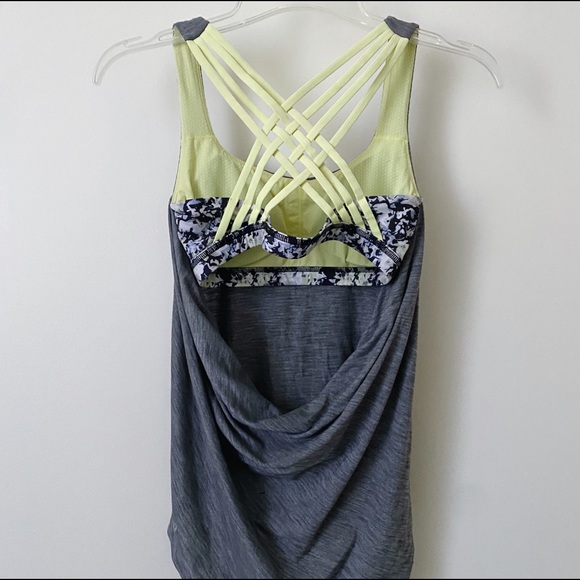 gray lululemon free to be wild 2-in-1 tanktop - Picture 2 of 5